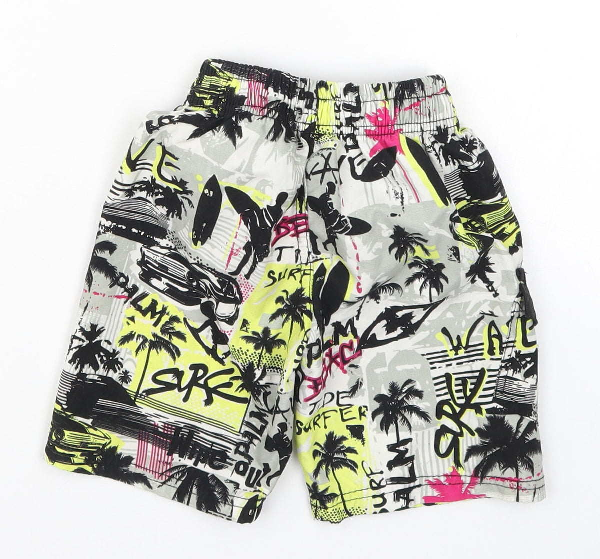 Rebel Surf Boys Multicoloured Geometric  Sweat Shorts Size 3-4 Years - Graphic Beach Palm Surf