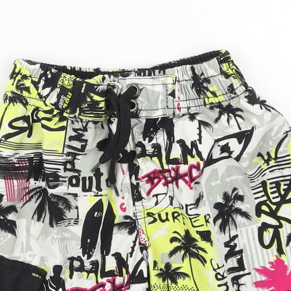 Rebel Surf Boys Multicoloured Geometric  Sweat Shorts Size 3-4 Years - Graphic Beach Palm Surf