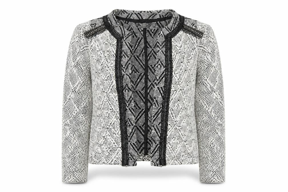 Miss Selfridge Womens Ivory Geometric  Jacket  Size 12