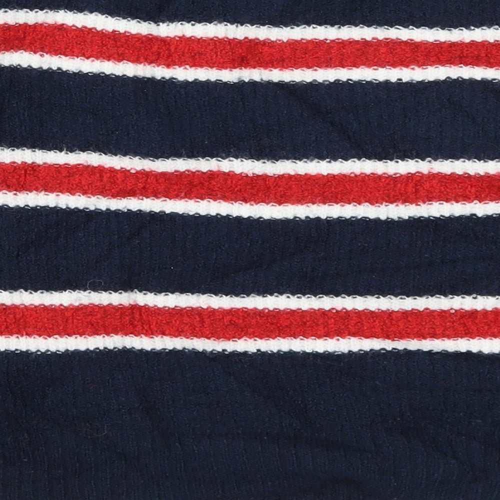 H&M Womens Blue Striped Knit Pullover Jumper Size M  - Red