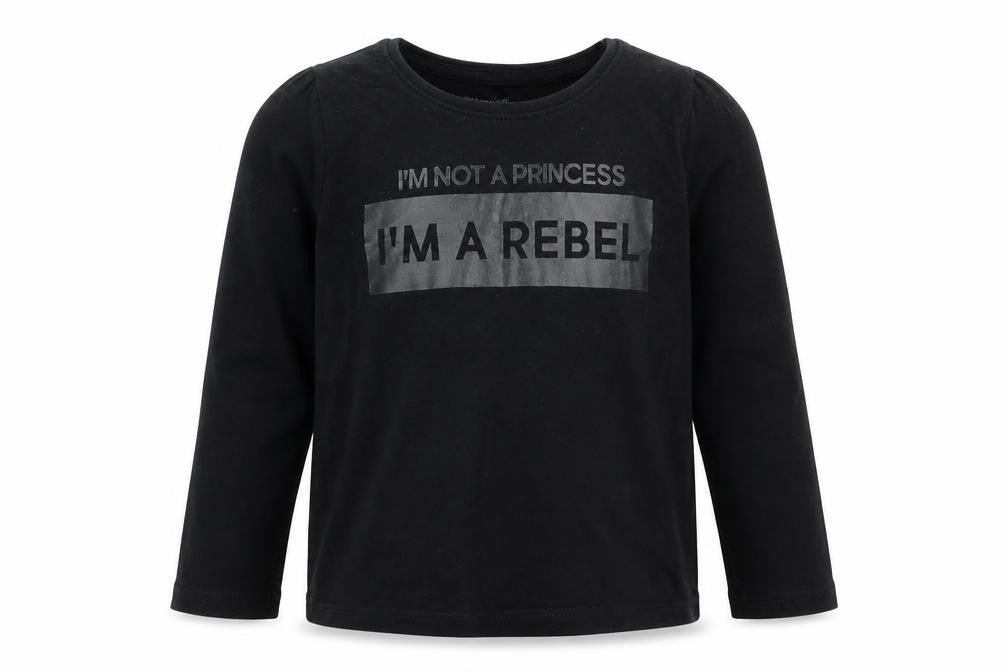 Young Dimension Girls Black   Basic T-Shirt Size 3-4 Years  - I'm Not a Princess I'm a Rebel