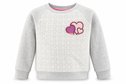 Mac Girls Grey   Pullover Sweatshirt Size 5-6 Years  - Love Hearts