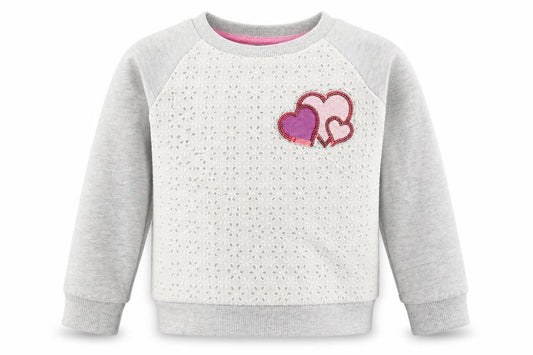 Mac Girls Grey   Pullover Sweatshirt Size 5-6 Years  - Love Hearts
