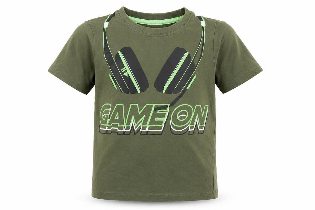 Bullabaloo Boys Green   Basic T-Shirt Size 7-8 Years  - Game On