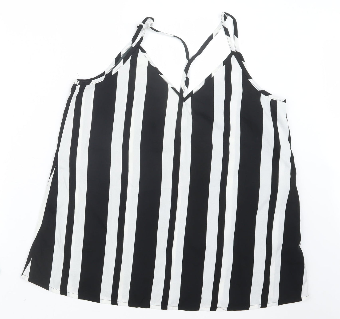 Be You  Womens Black Striped  Camisole Blouse Size 16