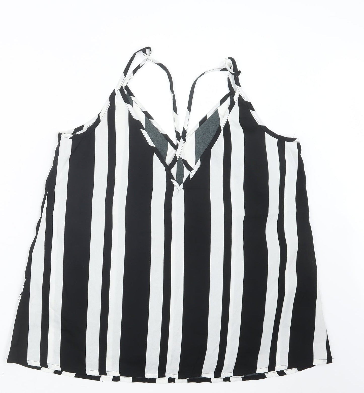 Be You  Womens Black Striped  Camisole Blouse Size 16