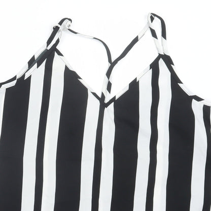 Be You  Womens Black Striped  Camisole Blouse Size 16