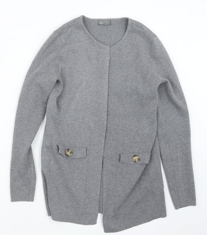 Additional front view of Papaya women’s grey jacket, size UK 10
