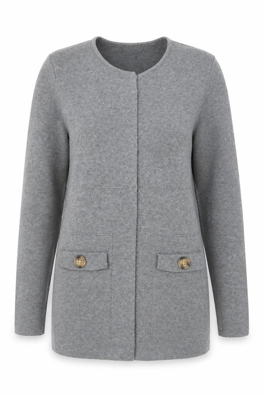 Front view of Papaya women’s grey jacket, size UK 10