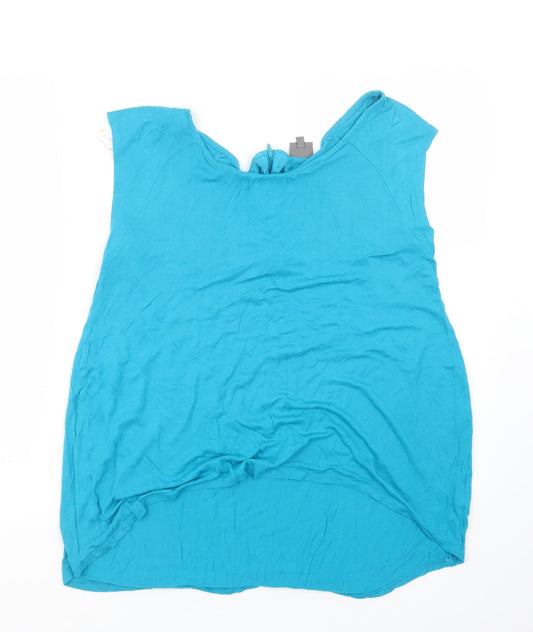 Miss Fiori Womens Blue   Basic T-Shirt Size 14