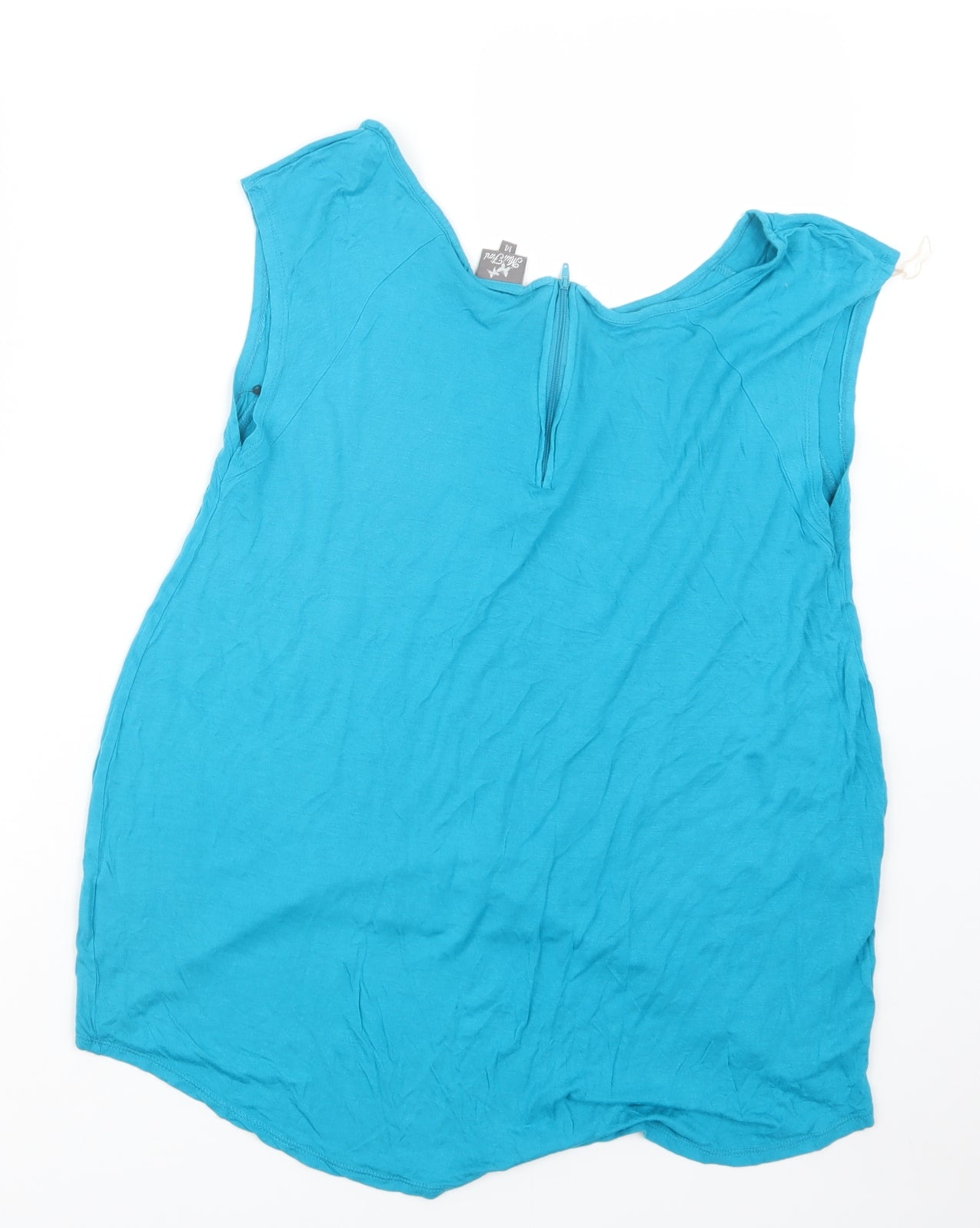 Miss Fiori Womens Blue   Basic T-Shirt Size 14