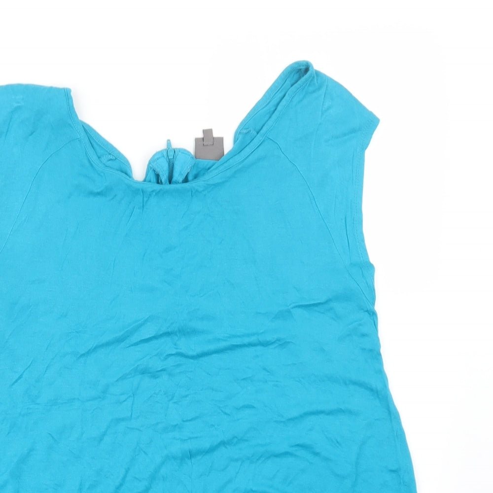 Miss Fiori Womens Blue   Basic T-Shirt Size 14
