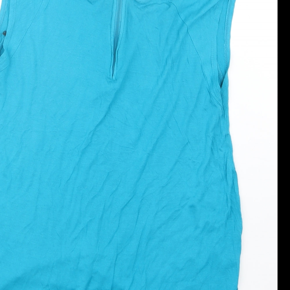 Miss Fiori Womens Blue   Basic T-Shirt Size 14