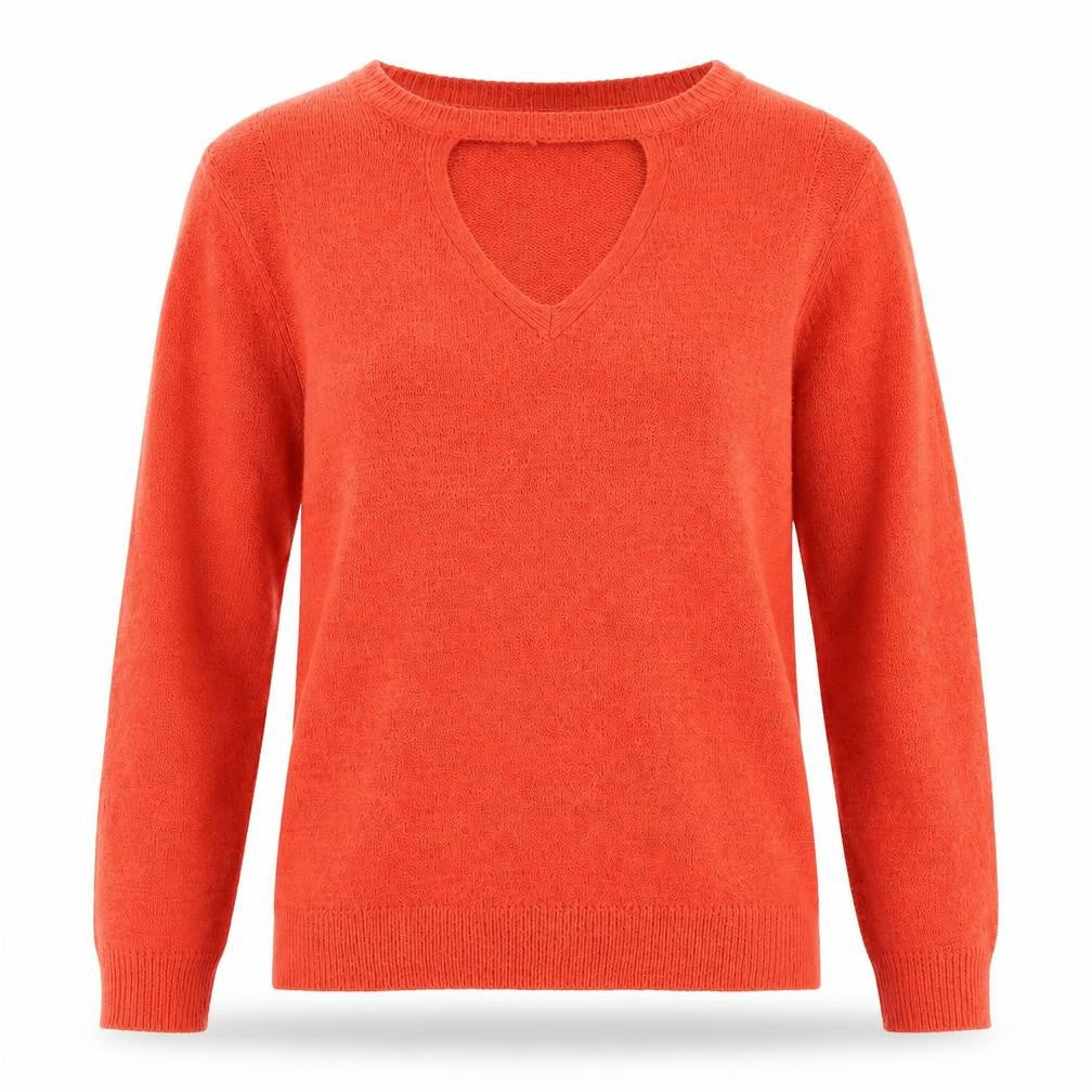 Papaya Womens Orange  Knit Pullover Jumper Size L