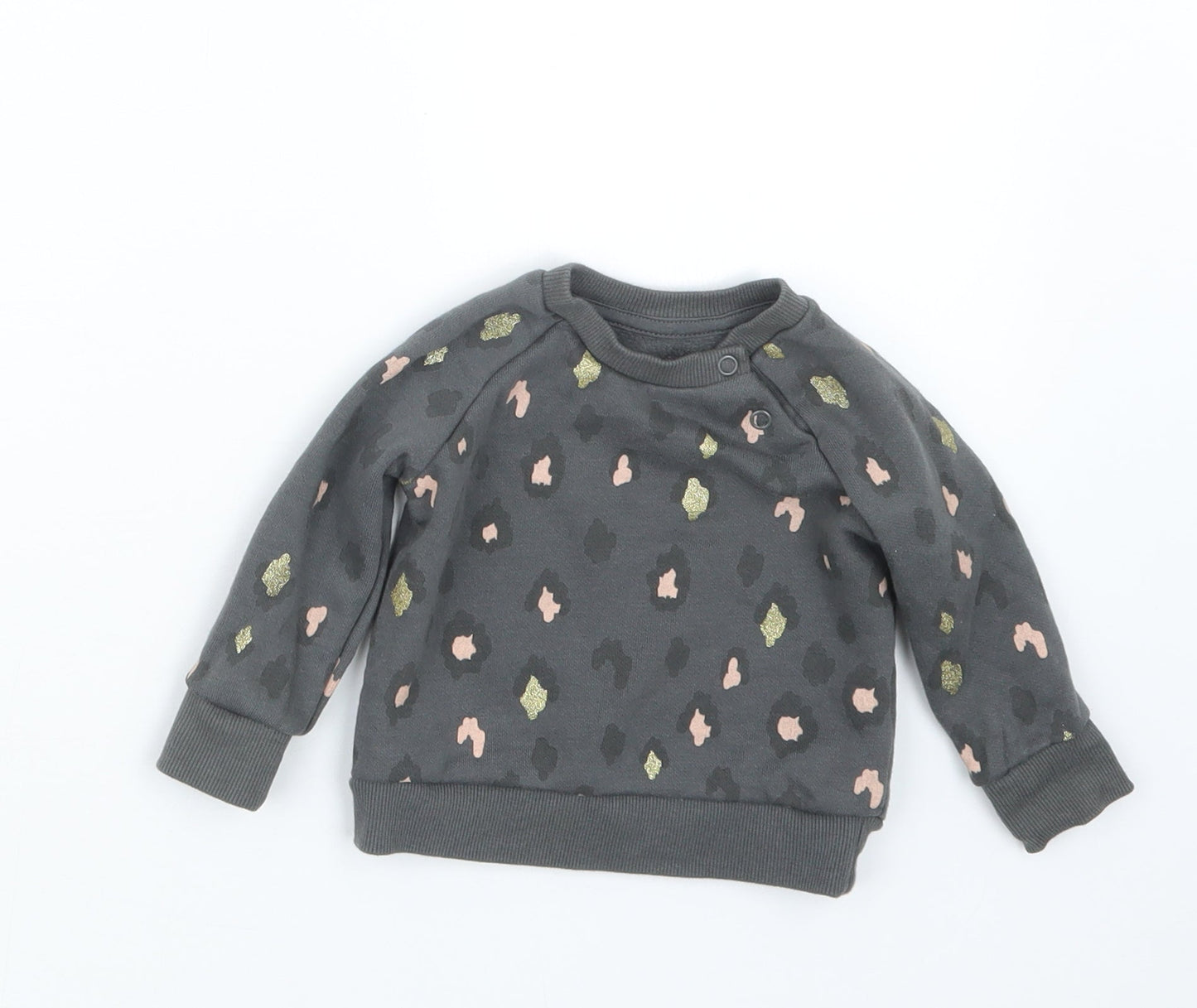 Primark Girls Grey Animal Print  Pullover Jumper Size 3-6 Months