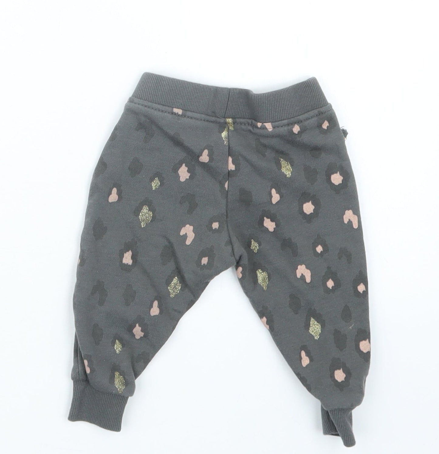 Primark Girls Grey Animal Print  Jogger Trousers Size 3-6 Months
