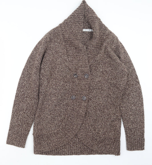 EWM Womens Beige  Knit Cape Jumper Size 14