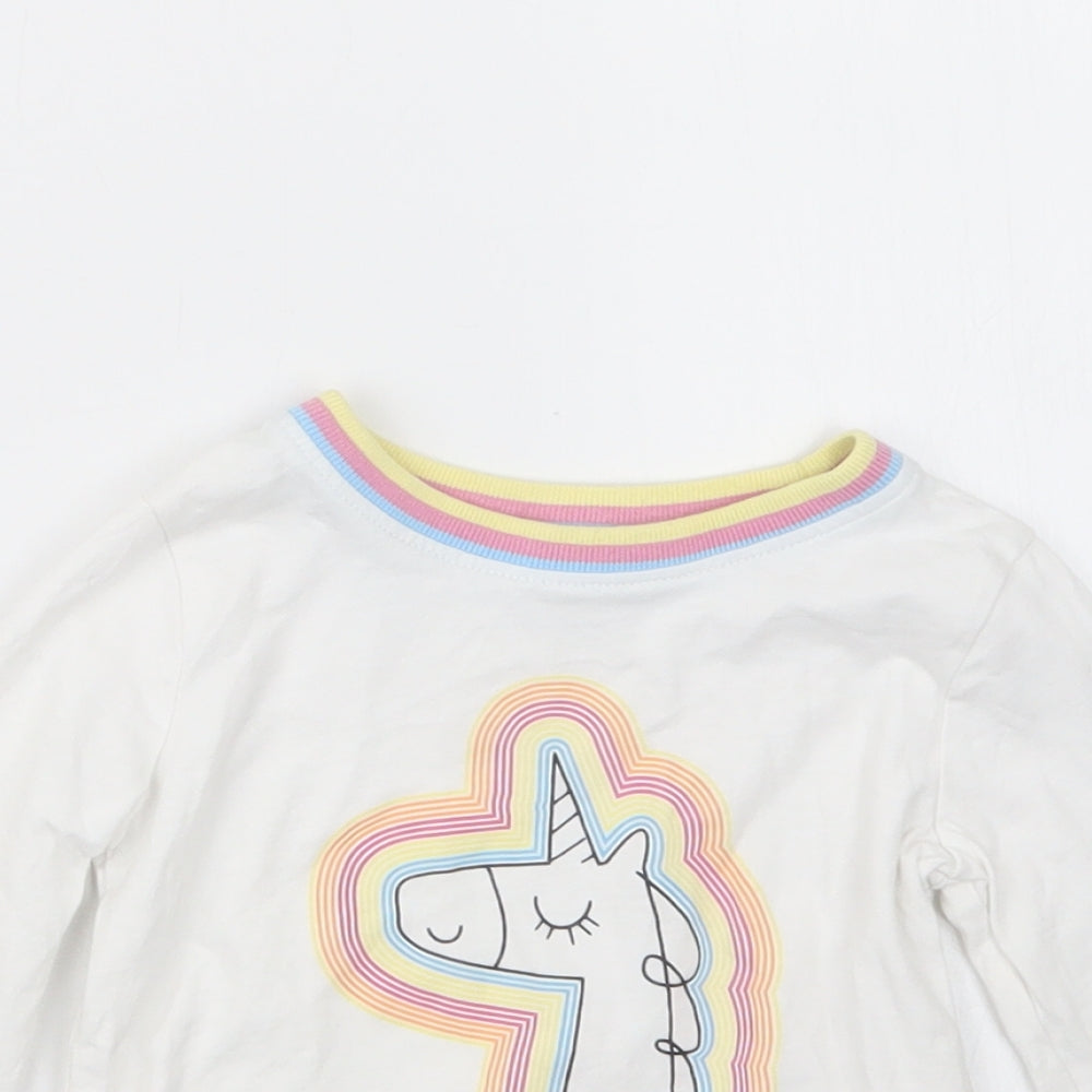 M&Co Girls White   Basic T-Shirt Size 12-18 Months