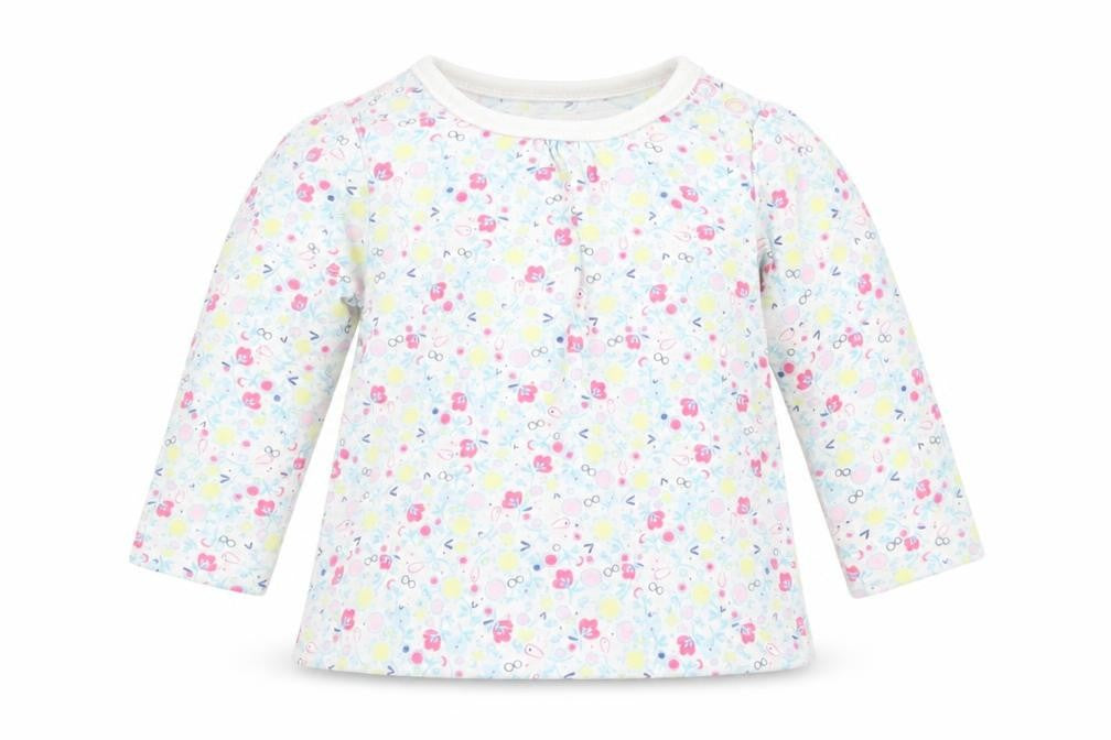 TU Girls Blue Floral  Basic T-Shirt Size 0-3 Months
