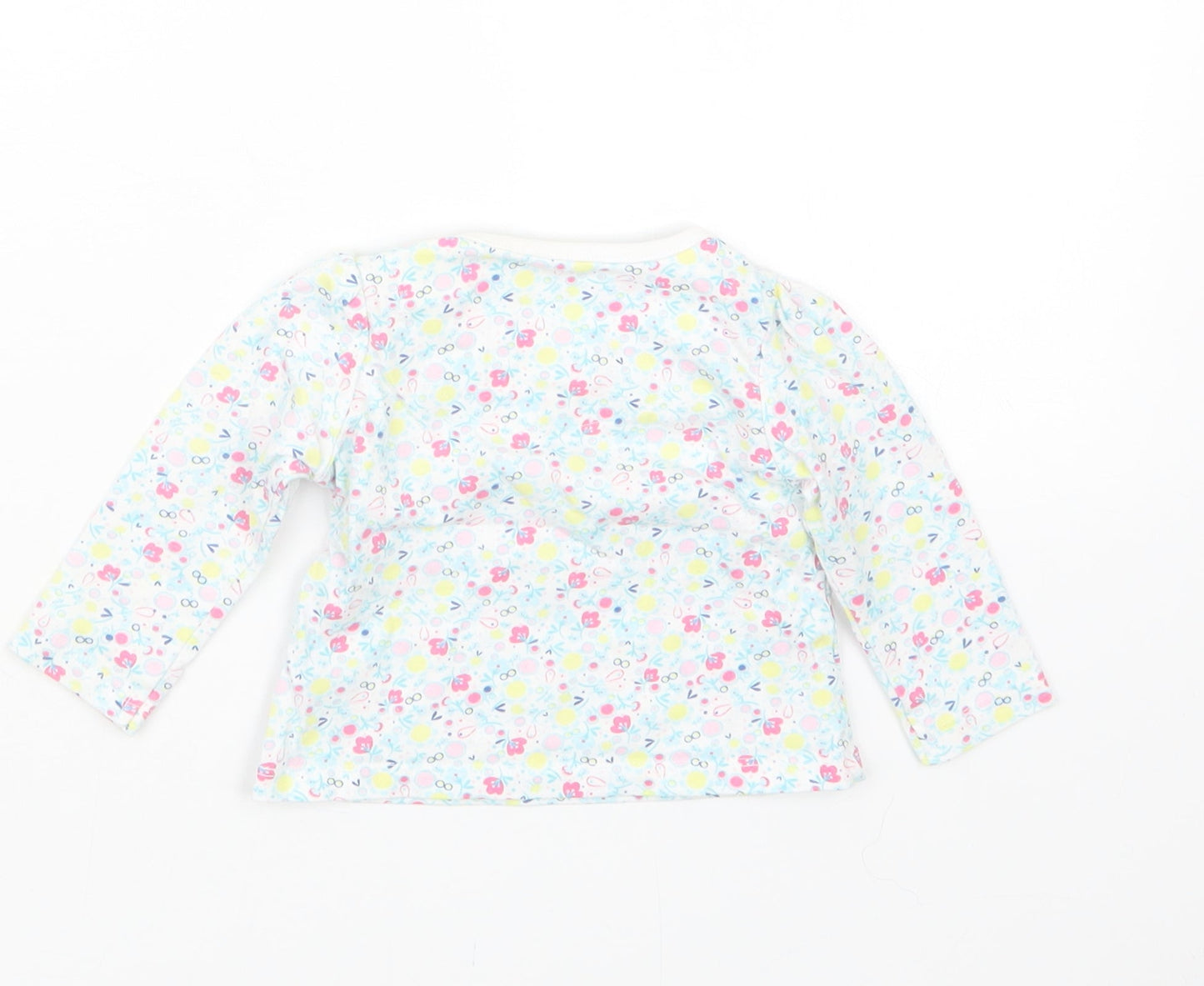 TU Girls Blue Floral  Basic T-Shirt Size 0-3 Months