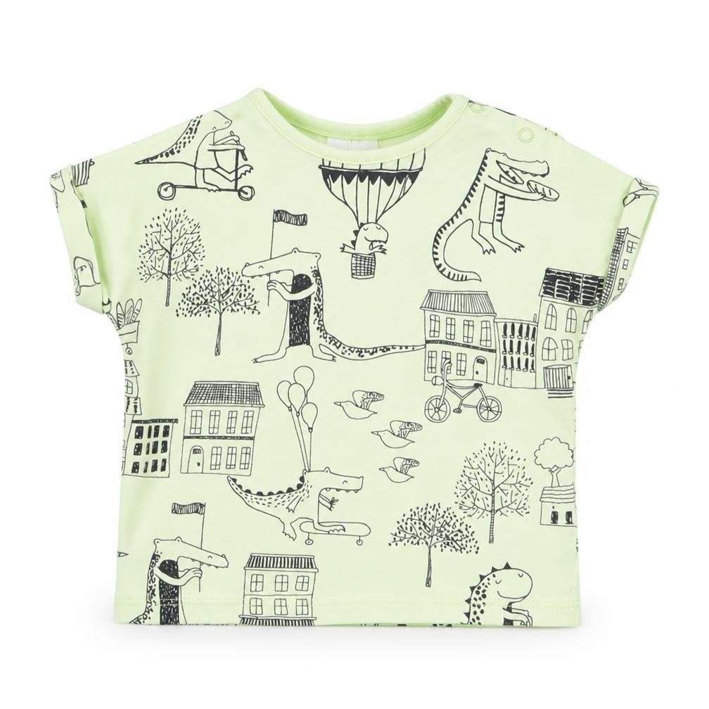 Next Boys Green Geometric  Basic T-Shirt Size 0-3 Months