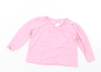 Additional front view of Tu girls’ pink basic t-shirt, size 0-3, months