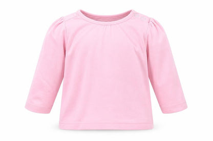 Front view of Tu girls’ pink basic t-shirt, size 0-3, months