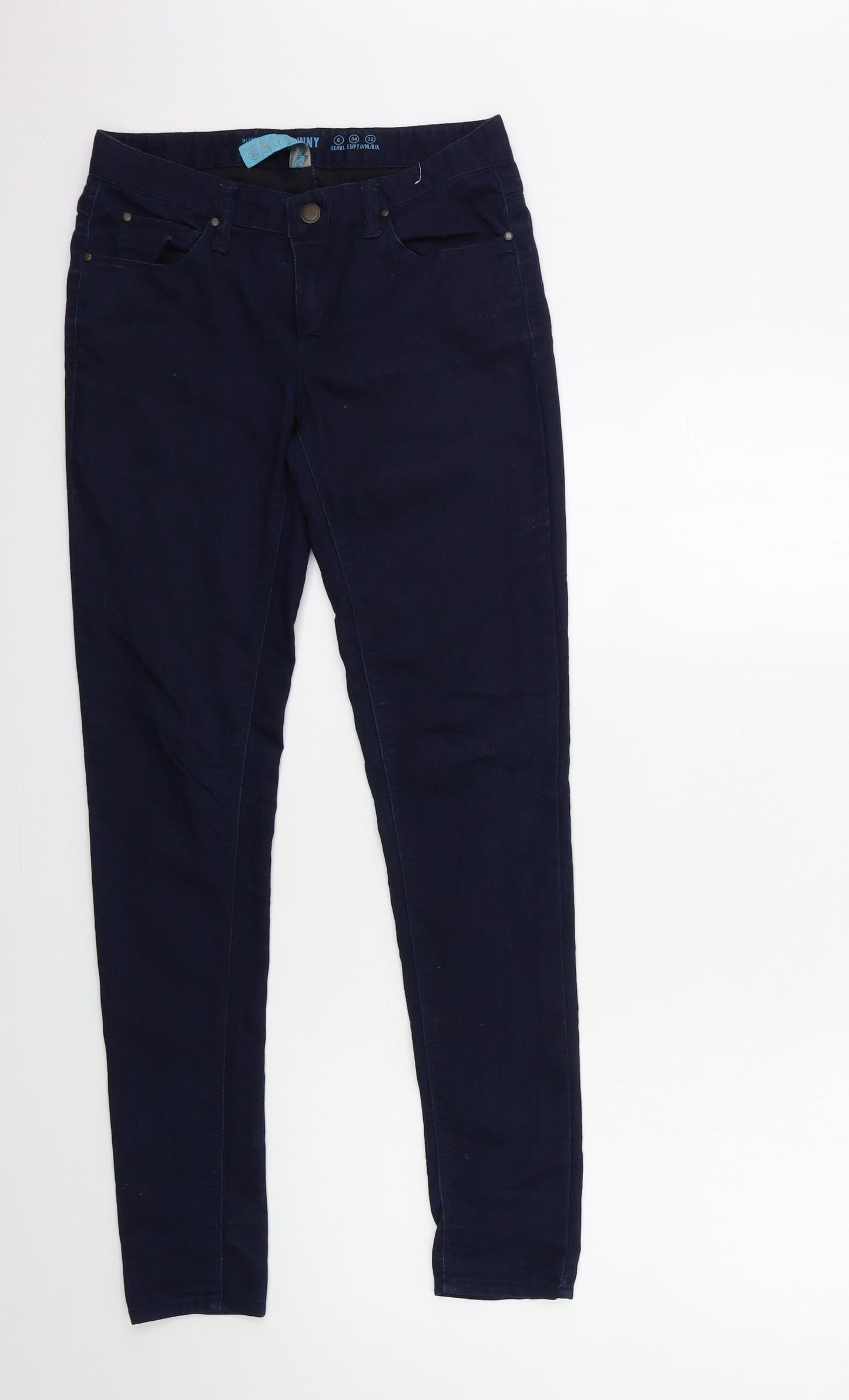 Denim & Co. Womens Blue  Denim Skinny Jeans Size 6 L30 in