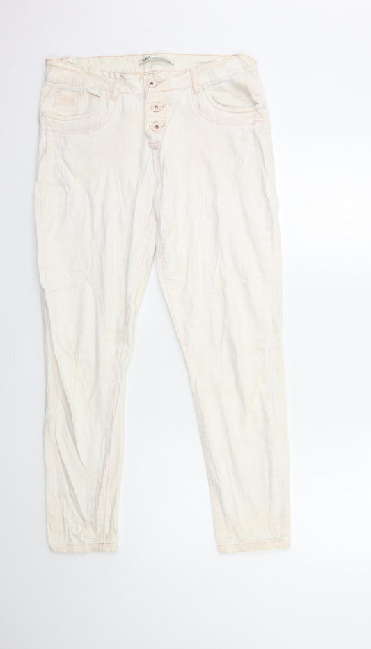 Preworn Womens Pink  Denim Skinny Jeans Size 10 L28 in