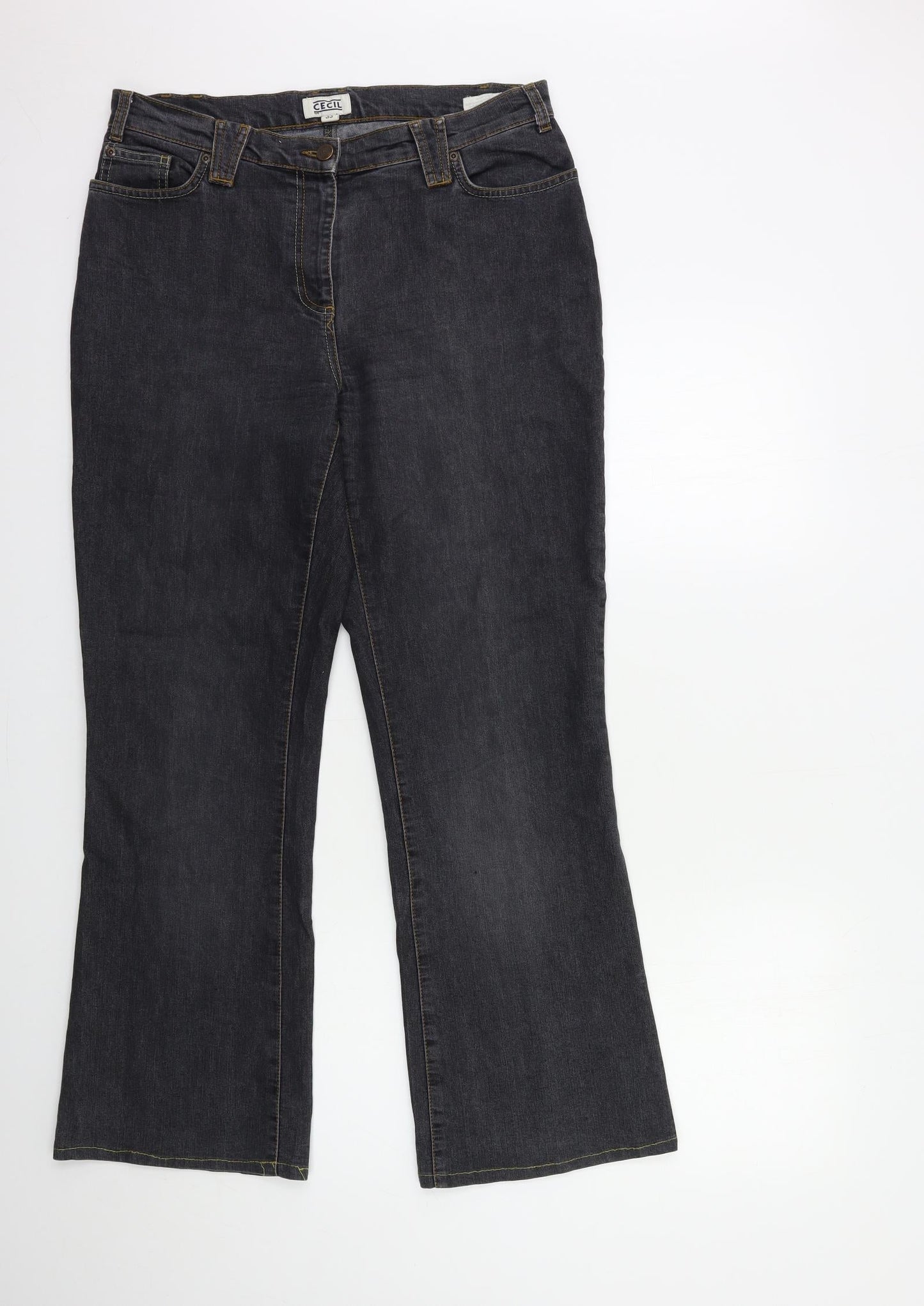 Cecil Womens Black  Denim Bootcut Jeans Size 33 in L29 in