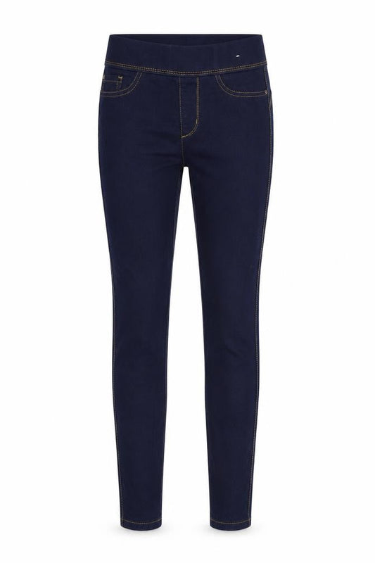 Front view of Denim & Co. women’s blue denim skinny jeans, size UK 6, 29-inch leg