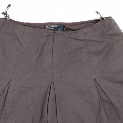 Preloved seda modell Womens Brown   Flare Skirt Size 20 - Detail