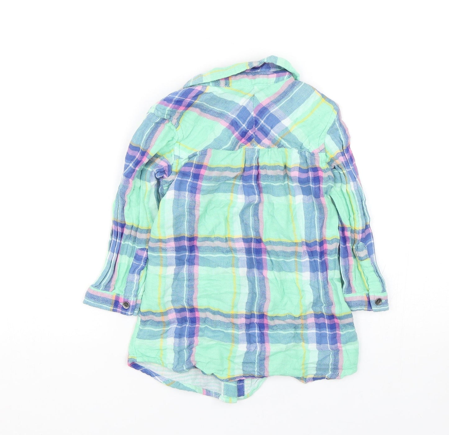 NEXT Girls Green Check  Basic Button-Up Size 12-18 Months