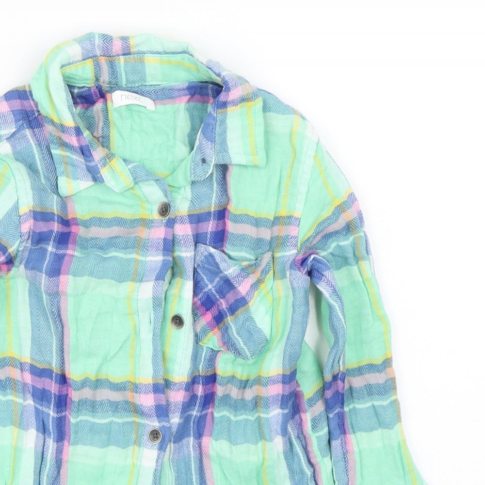 NEXT Girls Green Check  Basic Button-Up Size 12-18 Months