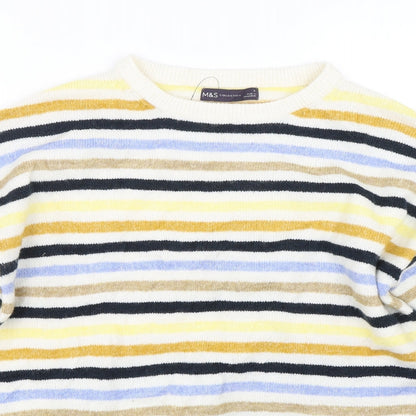 Marks & Spencer Womens Beige Striped  Pullover Jumper Size S