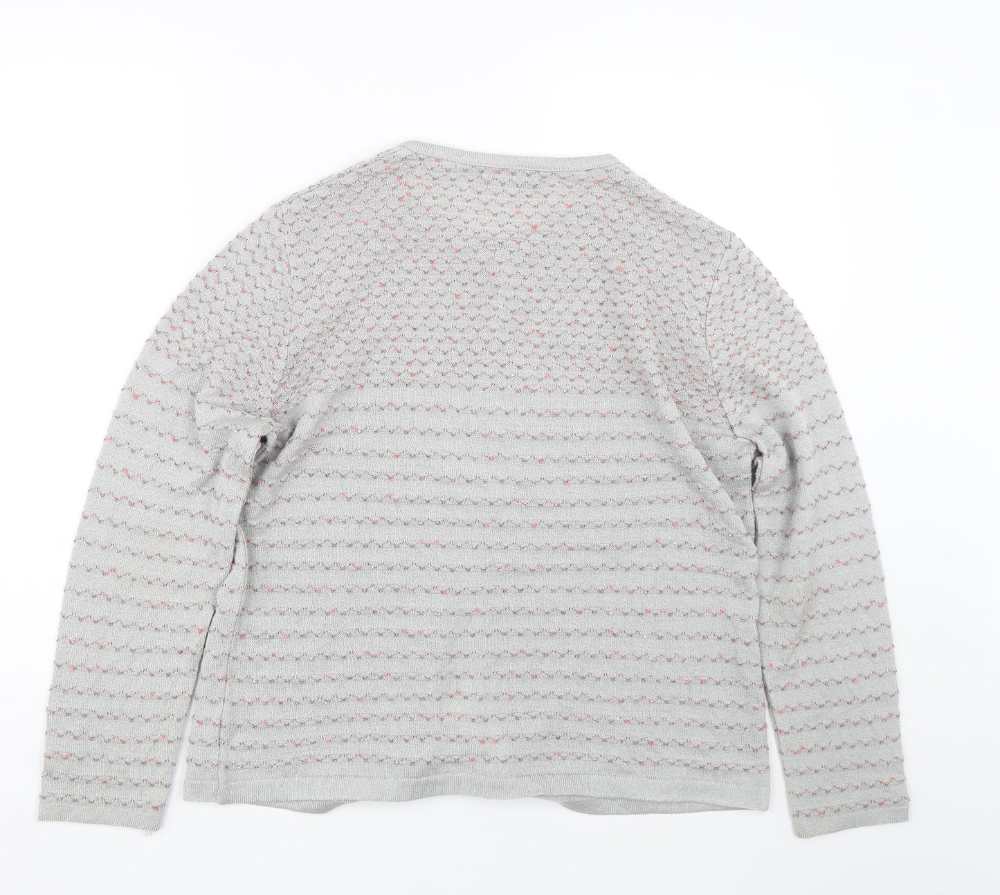 I odena Womens Grey Striped  Cardigan Jumper Size 18