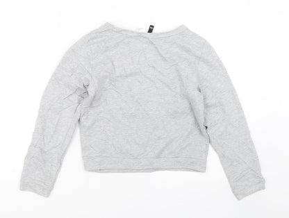 Preloved H&M Womens Grey   Pullover Sweatshirt Size XS - Back