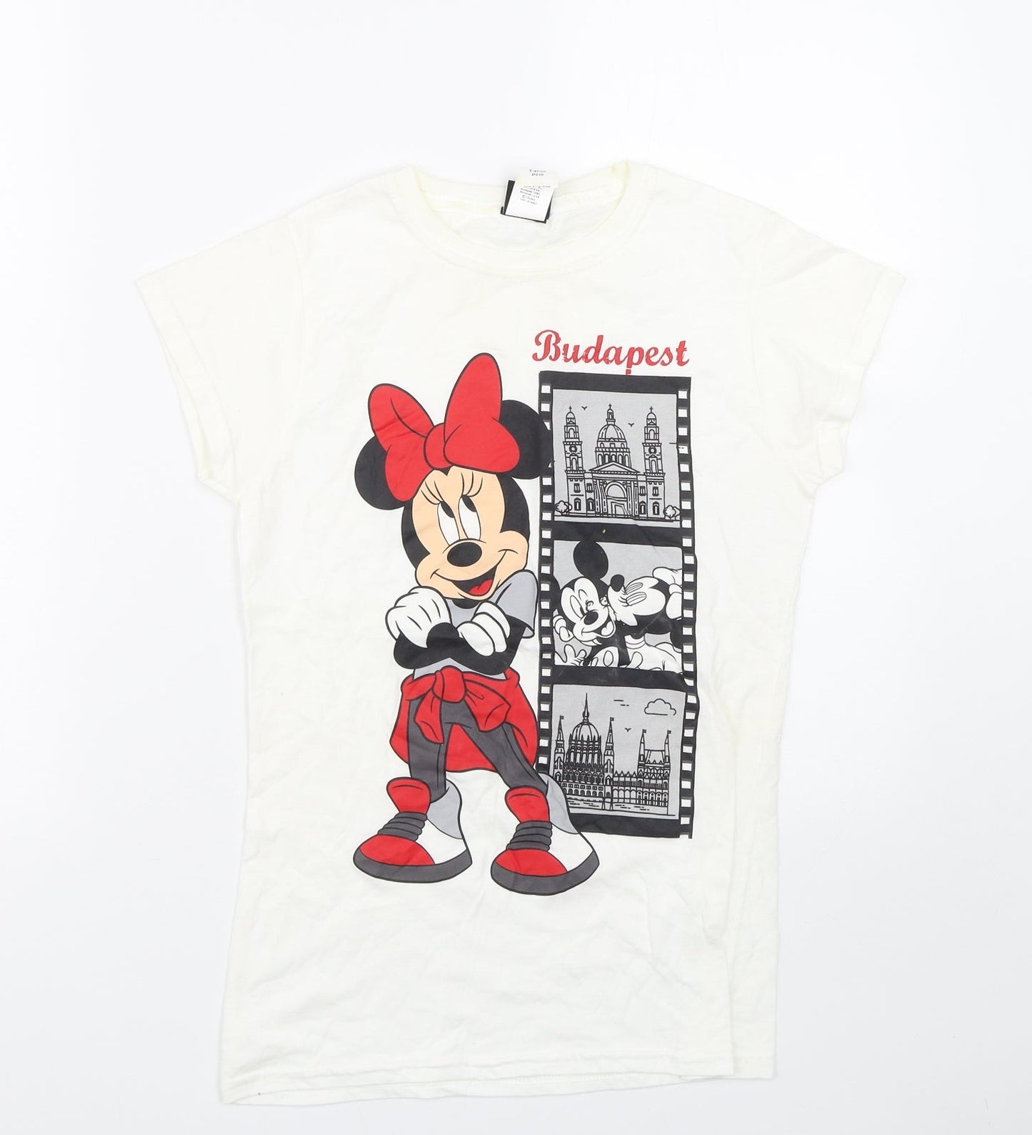Disney Womens White   Basic T-Shirt Size S