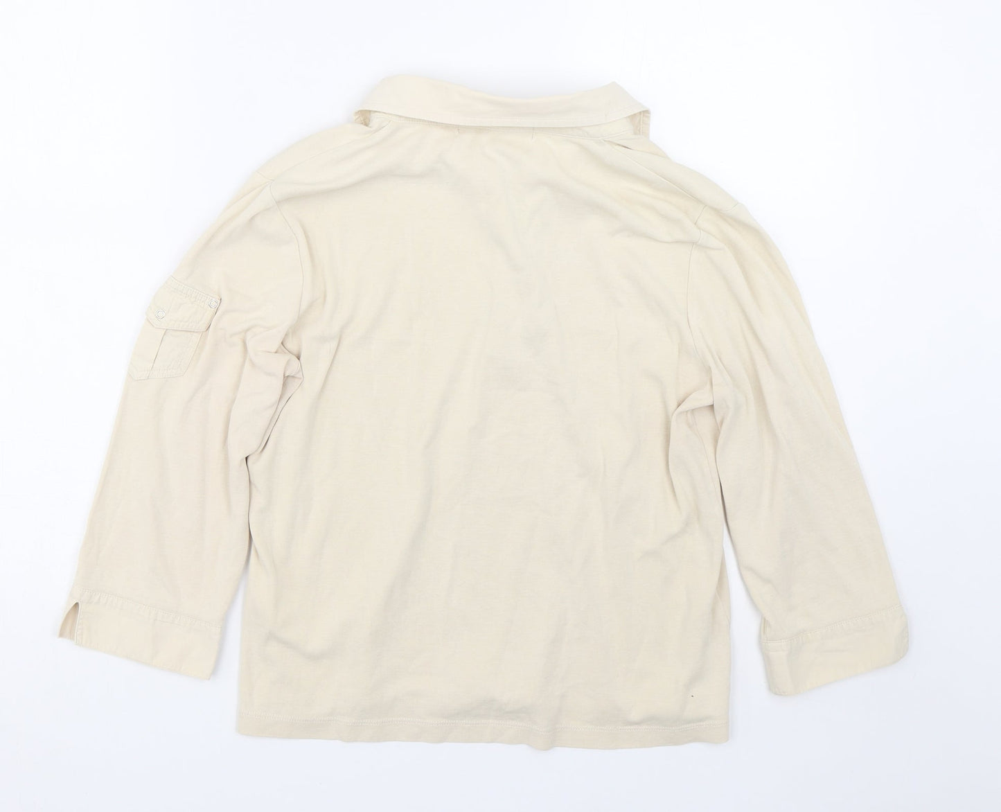 Carolyn Taylor Womens Beige   Basic T-Shirt Size L