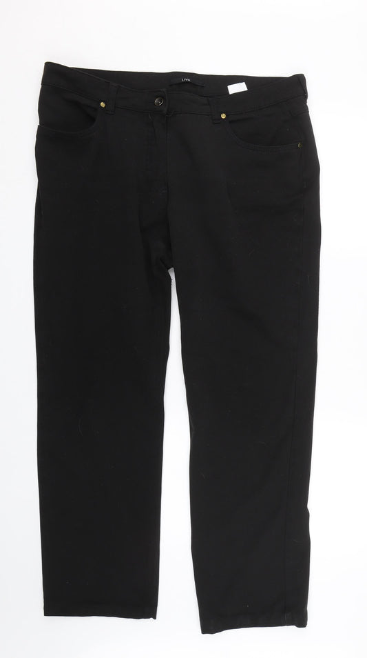 Liva Womens Black   Trousers  Size 39 in L29 in