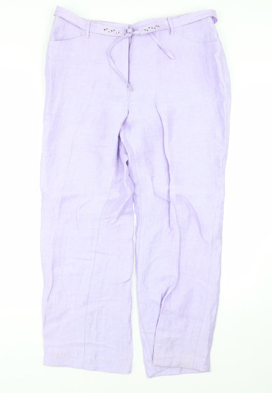 Lebek Womens Purple   Trousers  Size 36 L26 in