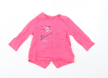 Additional front view of Billieblush girls’ pink basic t-shirt, size 6-9, months