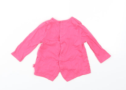 Back view of Billieblush girls’ pink basic t-shirt, size 6-9, months