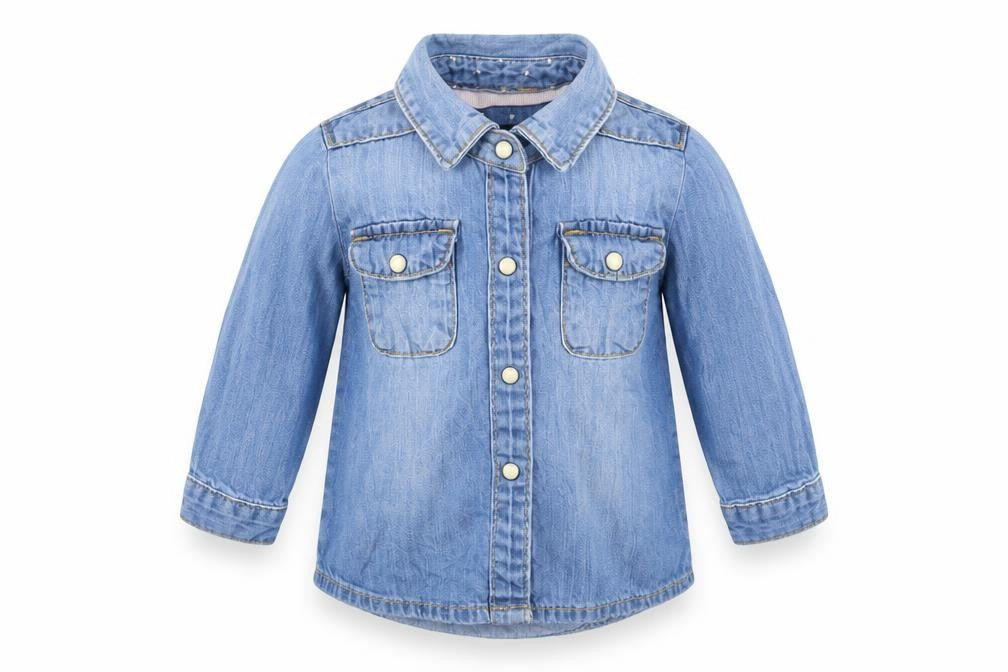 DENIM &CO Girls Blue   Basic Coat Jacket Size 3-6 Months