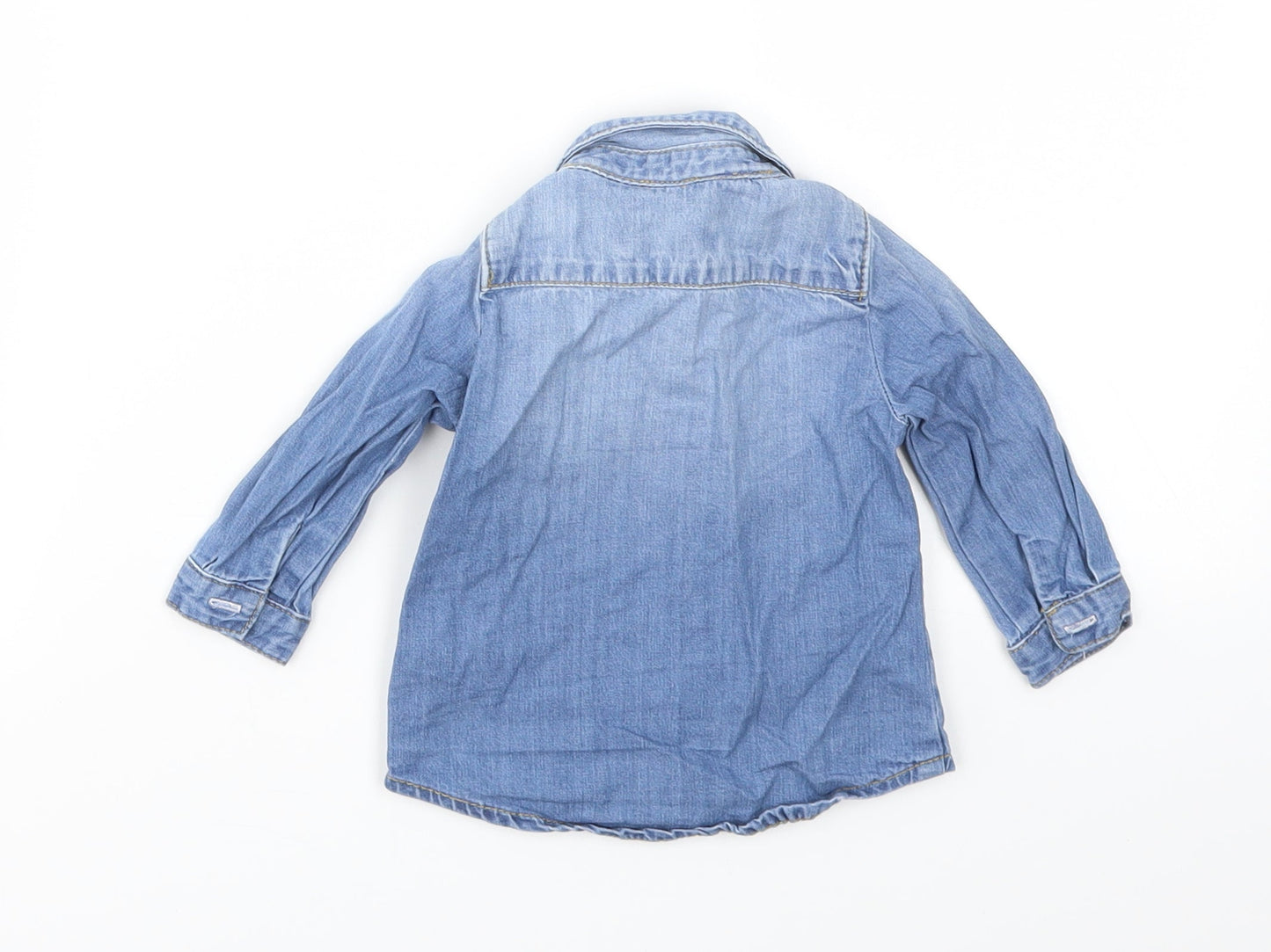 DENIM &CO Girls Blue   Basic Coat Jacket Size 3-6 Months