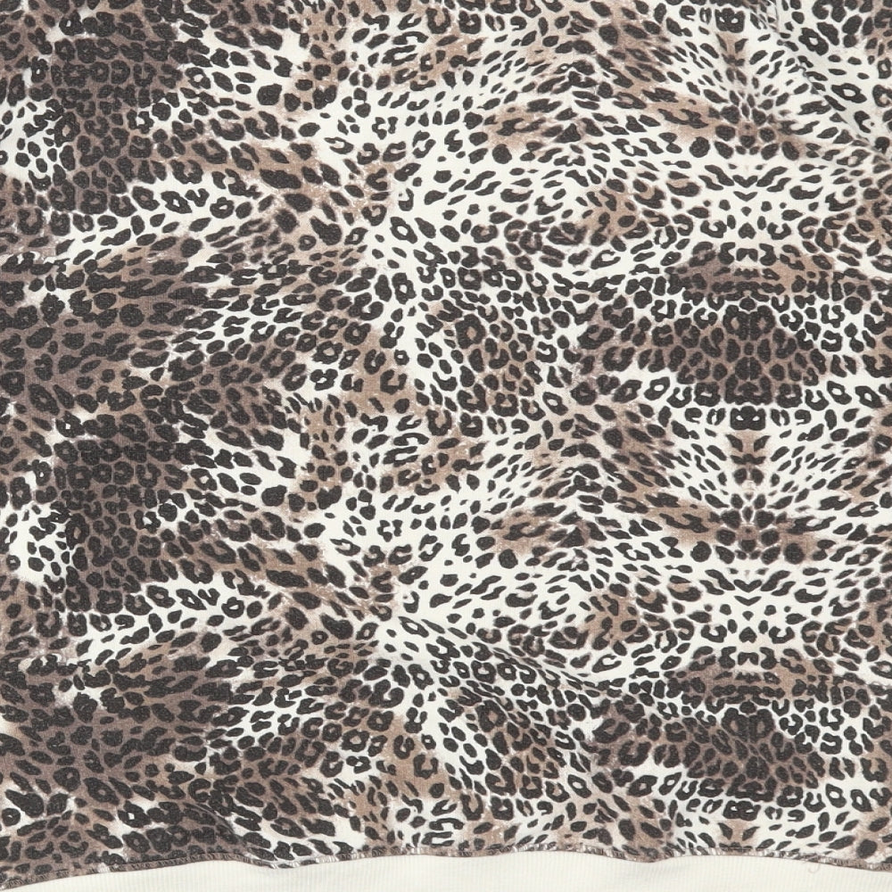 Brave Soul Womens Brown Animal Print  Pullover Jumper Size S