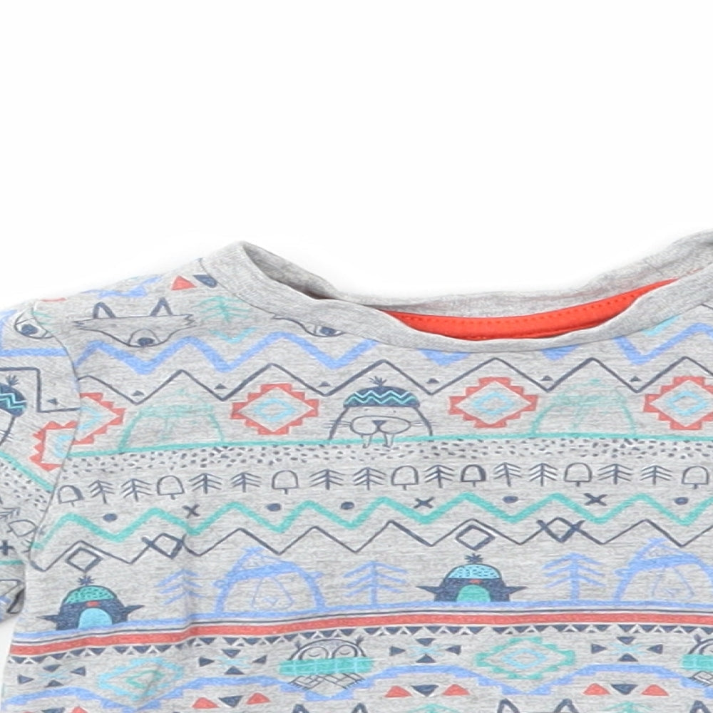 M&S Boys Multicoloured Animal Print  Basic T-Shirt Size 9-12 Months