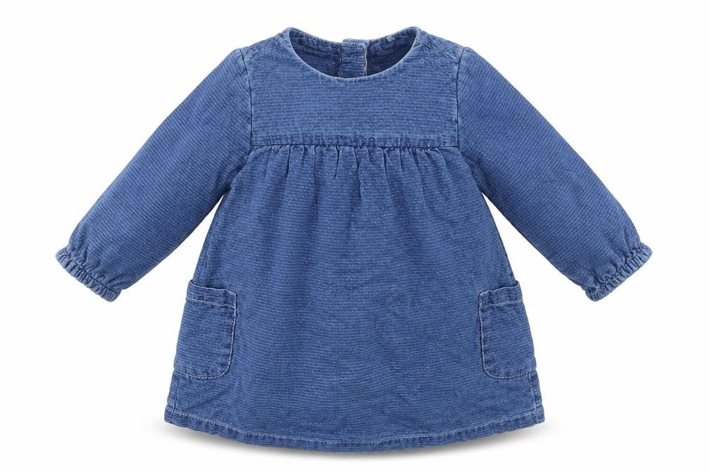 TU Girls Blue Houndstooth  Fit & Flare  Size 0-3 Months