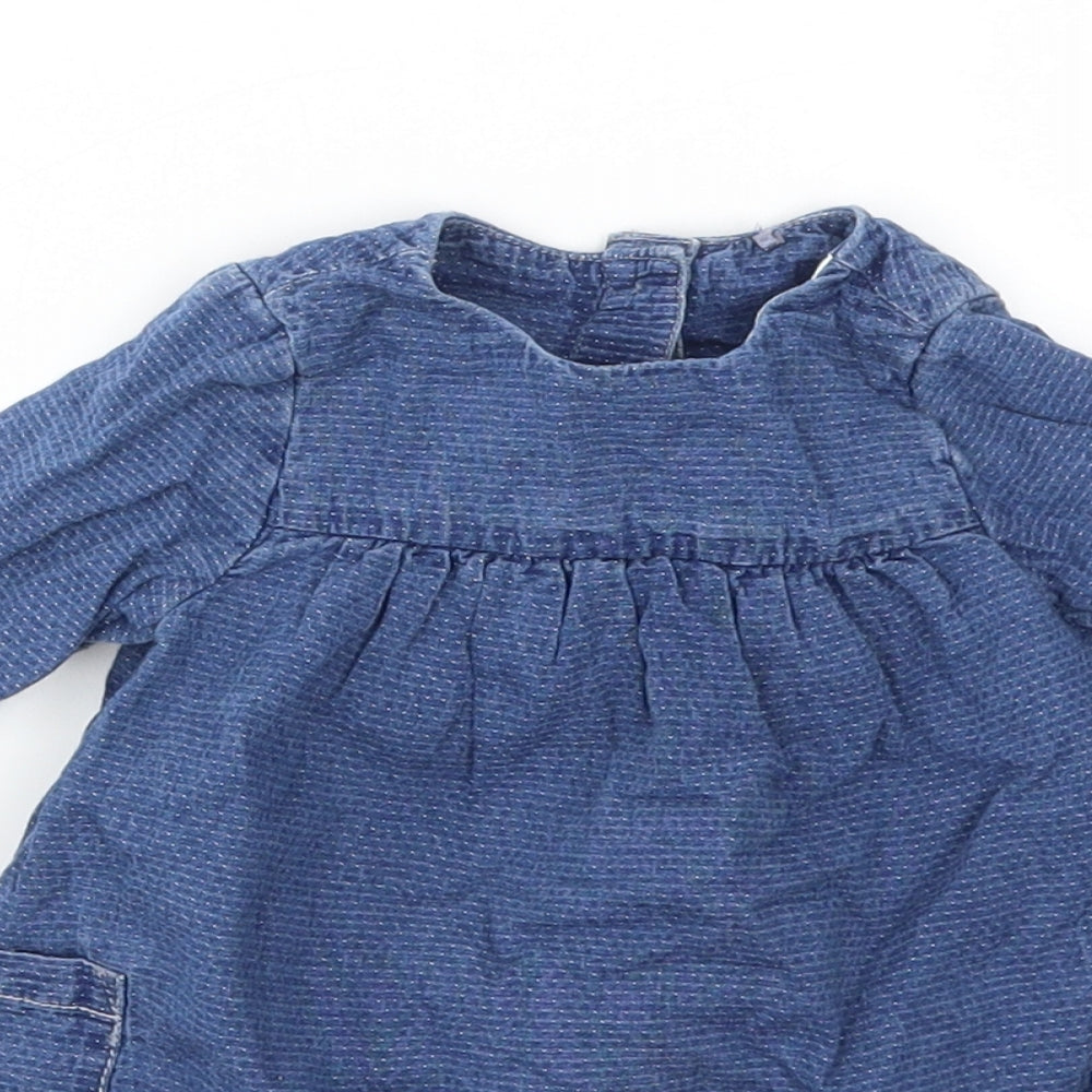 TU Girls Blue Houndstooth  Fit & Flare  Size 0-3 Months