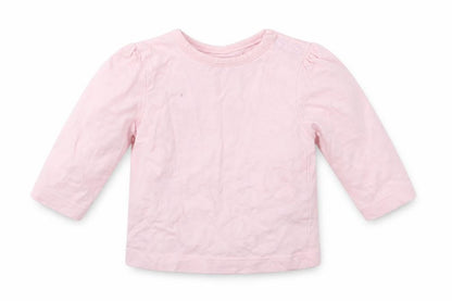 Front view of Disney girls’ orange basic t-shirt, size 0-3, months